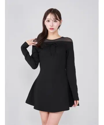 Darich 데콜테 시어 컷 미니 원피스