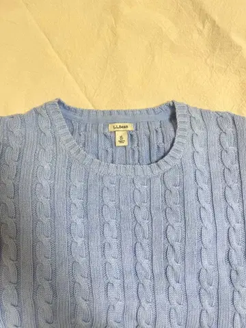 L.L.Bean 라이트 블루 케이블 니트 스웨터