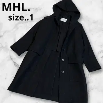 MHL. 롱 코트 멜톤 코트 후디드 코트