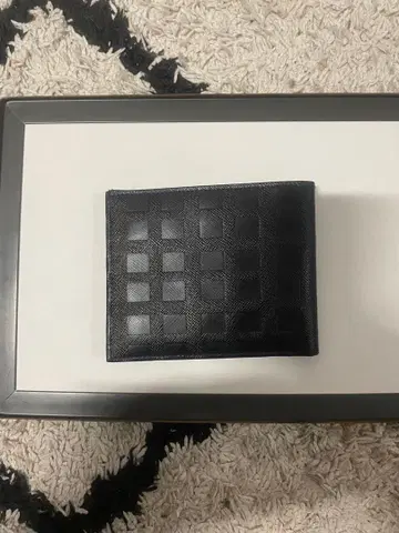 DAKS 체크 무늬 접이식 지갑 블랙