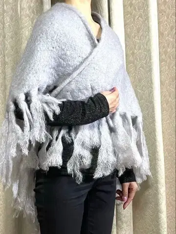 모헤어 복슬복슬 스톨 거의 미사용품