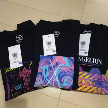 새상품 미사용 워크맨 에반게리온 T셔츠 3종 세트