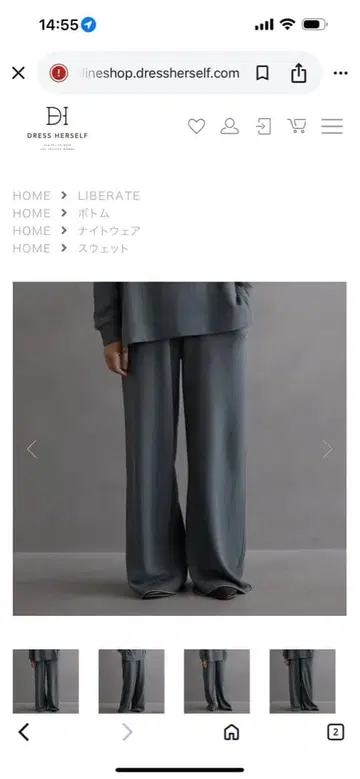 드레스 하세르프 와이드 팬츠 웜 실크