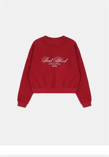 Bad Blood 크롭 빨간색 맨투맨
