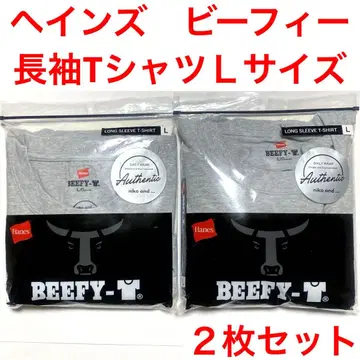 HANES 비피 긴팔 티셔츠 롱티 그레이 L 2장