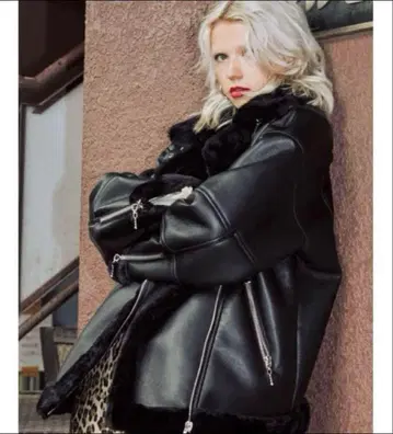 쥬에티 에코 무스탕 라이더스 완판 블랙 M 블랙 보아 라이더스