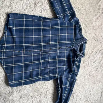 L.L.Bean 네이비 체크 무늬 긴팔 셔츠