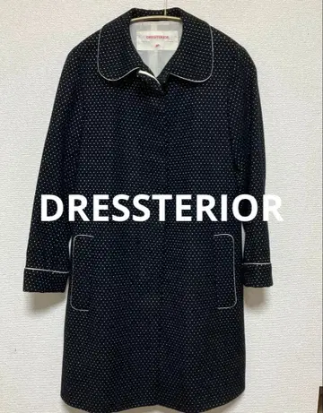 DRESSTERIOR 블랙 도트 코트 36 일본제 월드