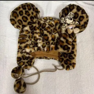 디즈니 팬캡 미니 레오파드 무늬 헤이세이 갸루 헤이세이