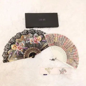 안나수이 ANNA SUI 부채 실크 케이스 포함 핑크 화이트 덤 포함