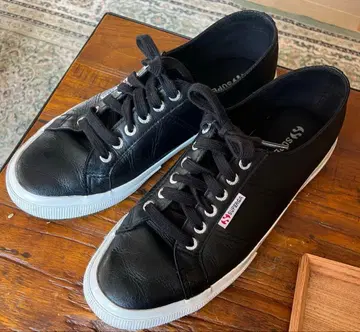 SUPERGA 2750 가죽 블랙 스니커즈