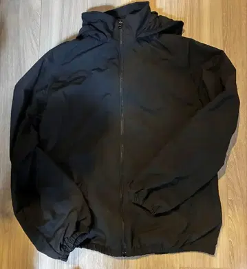 무인양품 나일론 후드 부착 자켓 블랙