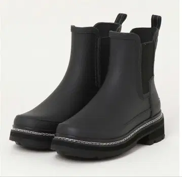 HUNTER 블랙 첼시 스티치 사이드 고어 부츠 24cm