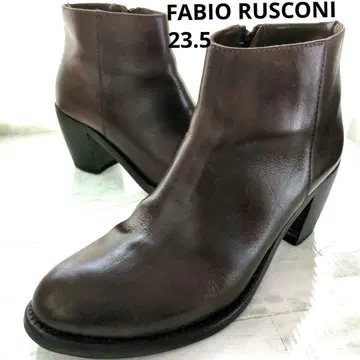 FABIO RUSCONI 다크 브라운 가죽 지퍼 부츠 23.5