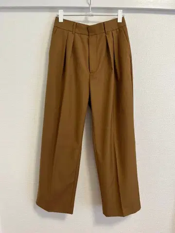 브라운 와이드 레그 슬랙스