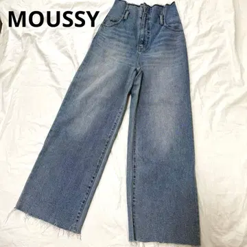 MOUSSY 컷오프 와이드 플레어 데님 하이웨스트 사이즈 1