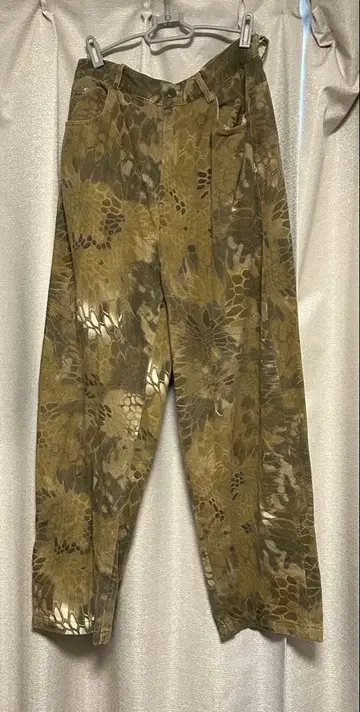 카모 패턴 플라워 디자인 워크 팬츠