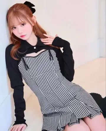 미셸 마카롱 앙상블 체크 원피스 XS 사이즈