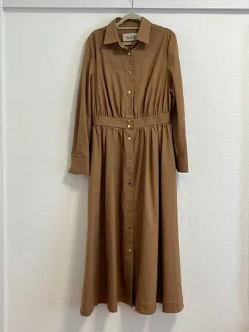 ROPE 카멜 셔츠 원피스 긴팔