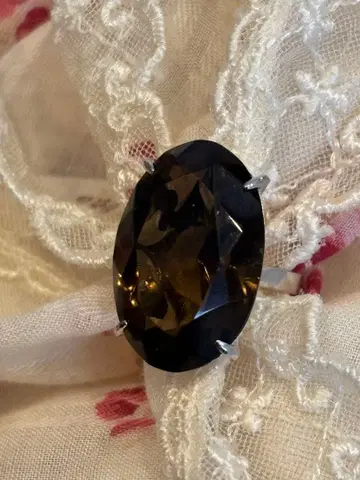 스모키 쿼츠 대형 빈티지 반지