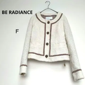 새상품 비라디언스 F 아이보리 노카라 자켓 자수 울 일본제