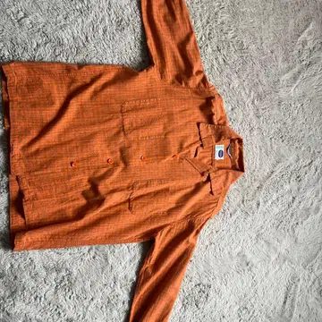 PILGRIM 오렌지 체크 무늬 셔츠