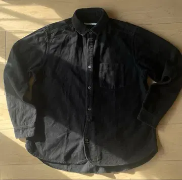 네스트로브 컨팩트 긴팔 코튼 셔츠 기모 느낌 3 사이즈 블랙