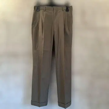 베이지 플리츠 슬랙스