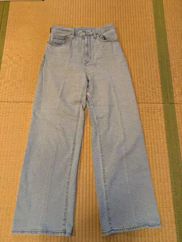 PLST 라이트 블루 데님 와이드 팬츠 여성용 M 사이즈