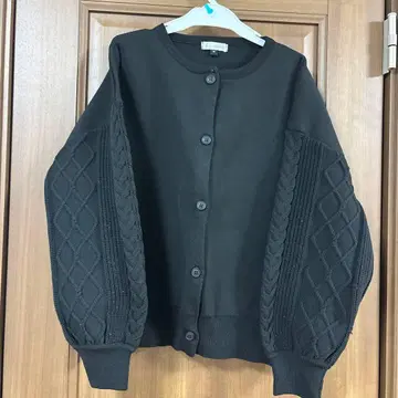블랙 케이블 짜임 가디건 M 사이즈