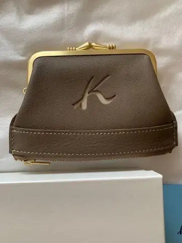 키타무라 브라운 가죽 가마구치 지갑