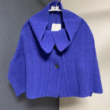 [ 미사용 새상품 ] IENA 이에나 니트 케이프 판초 블루