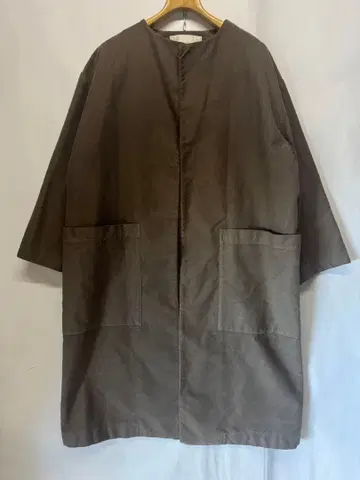 윔 가젯 Whim Gazette 노카라 코튼 롱 코트