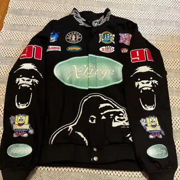 XLARGE 블랙 레이싱 자켓 아우터