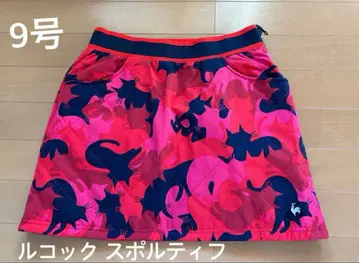 르꼬끄 스포르티프 고양이 패턴 스커트 9호 골프 스커트 리버서블