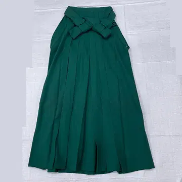3598 여성용 하카마 짙은 녹색 무지 졸업식