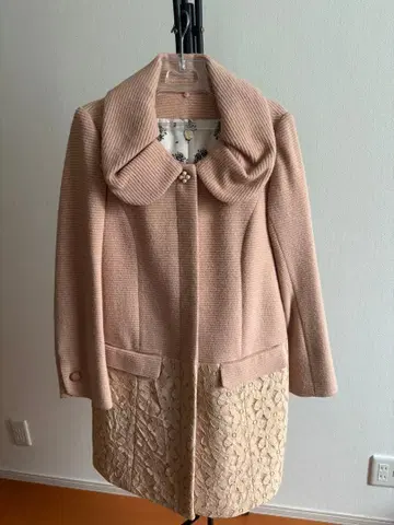 여성용 핑크 베이지 코트