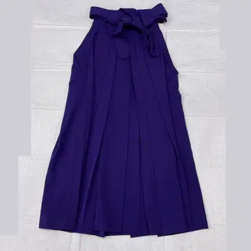 3604 여성용 하카마 어두운 보라색 무지 졸업식 울 소재