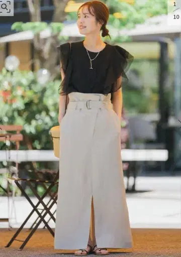 NOBLE 오버랩 맥시 타이트 스커트 38 사이즈