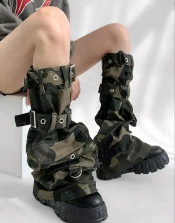 카모플라쥬 데님 레그 워머