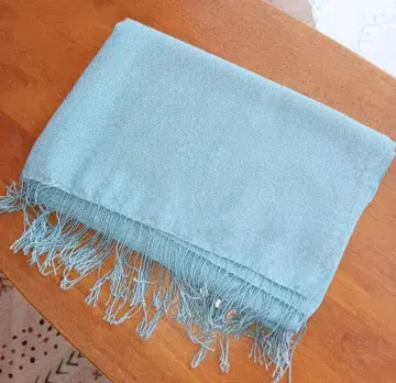 캐시미어 스톨 포인트 컬러 블루 대형 얇은 소재