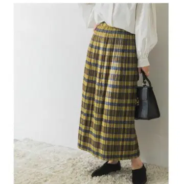 URBAN RESEARCH 체크 무늬 플리츠 스커트