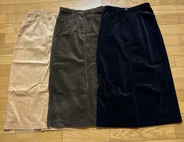 코듀로이 롱 스커트 3종 세트