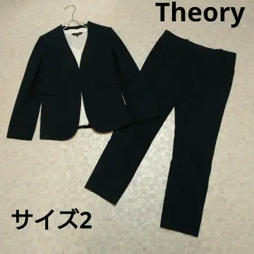 띠어리 노카라 자켓 수트 셋업 테이퍼드 셋업 네이비