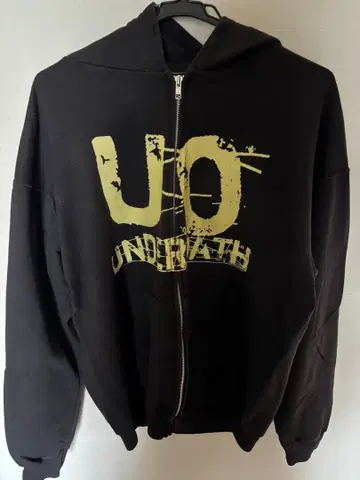 UNDEROATH 아트 블랙 후드티 L 사이즈