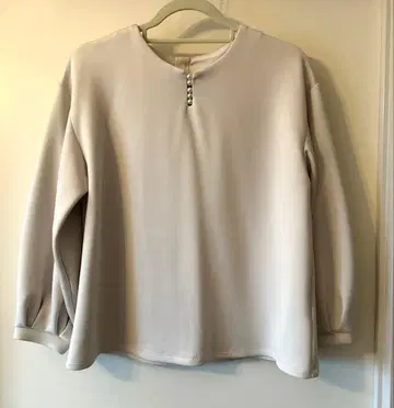 RADICA douce Harmonie 펄 버튼 베이지 블라우스 M