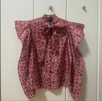 sister jane 리본 포함 꽃무늬 시어 블라우스