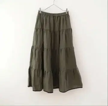 미사용 캐즈 에두미 올리브색 린넨 캉캉 스커트