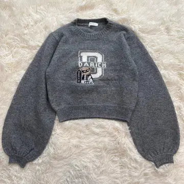 Darich 다리치 D 베어 자카드 니트탑 그레이