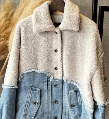 새상품 미아 아스테리즘 데님 보아 자켓 M